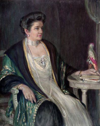 Robert Weise, Königin Charlotte von Württemberg, Kgl. Hoftheater Stuttgart, 1912, Öl auf Leinwand, 127,5 x 100 cm, Privatbesitz