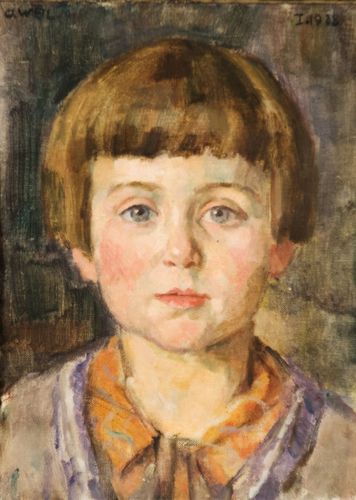 Otto Weil, Tochter Hanna Maria, 1928, Kreide, Öl auf Leinwand, 31,5 x 23 cm, Privatsammlung